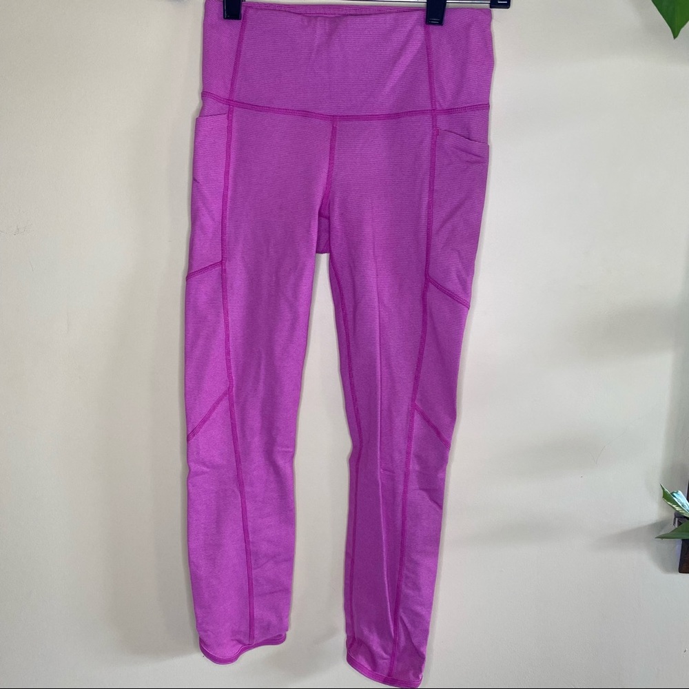 ATHLETA High Rise Pixel Chat To Town Capri Pink Legging Size XS
